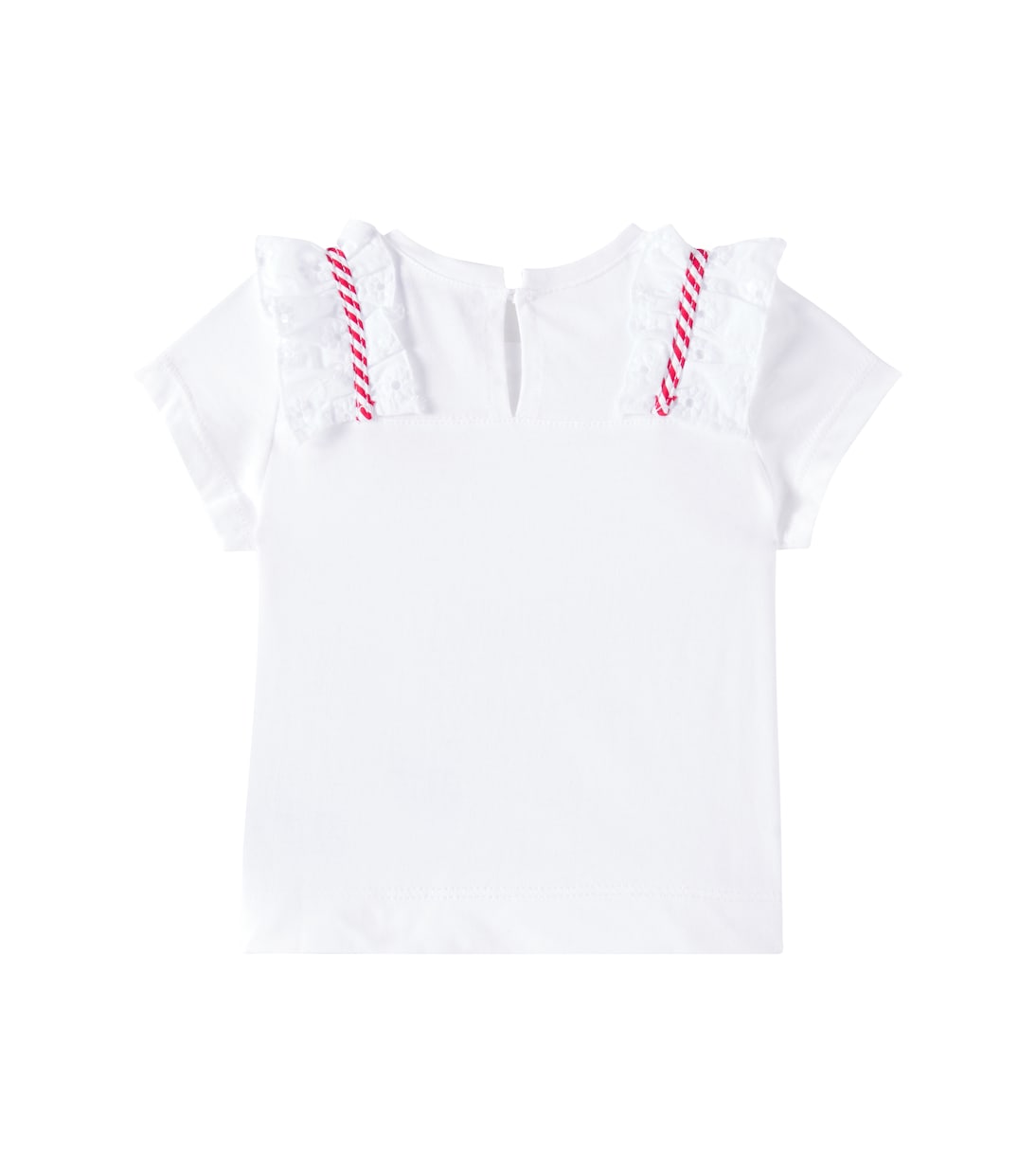 T-shirt in jersey di cotone con volant | Monnalisa