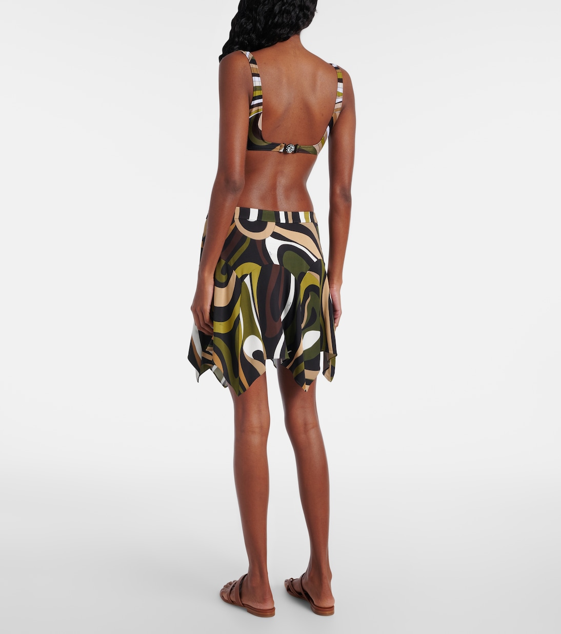 Mini-jupe Marmo asymétrique en satin | Pucci