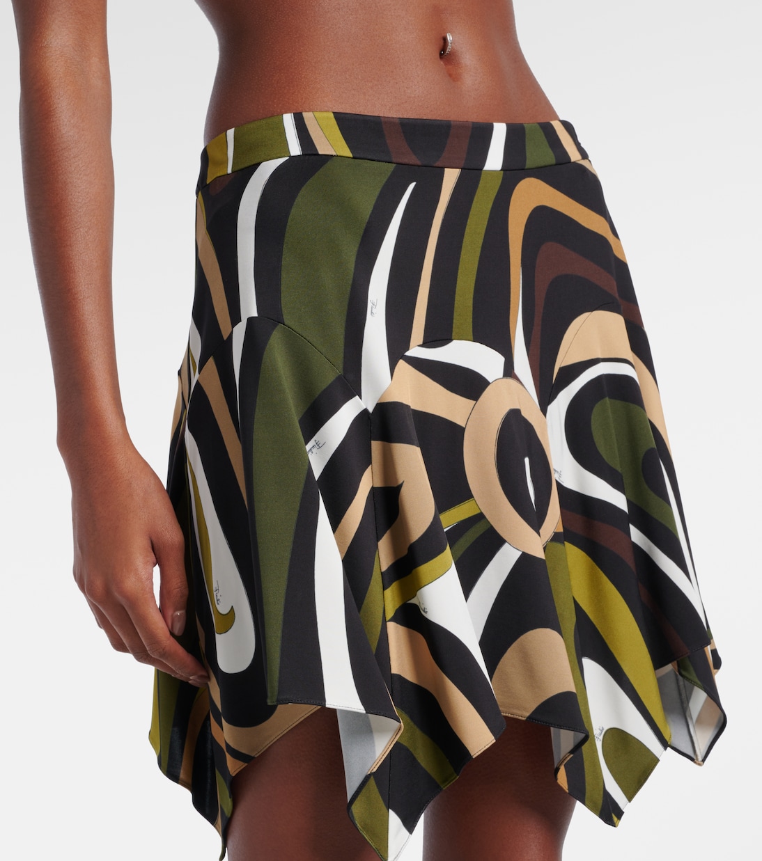 Mini-jupe Marmo asymétrique en satin | Pucci