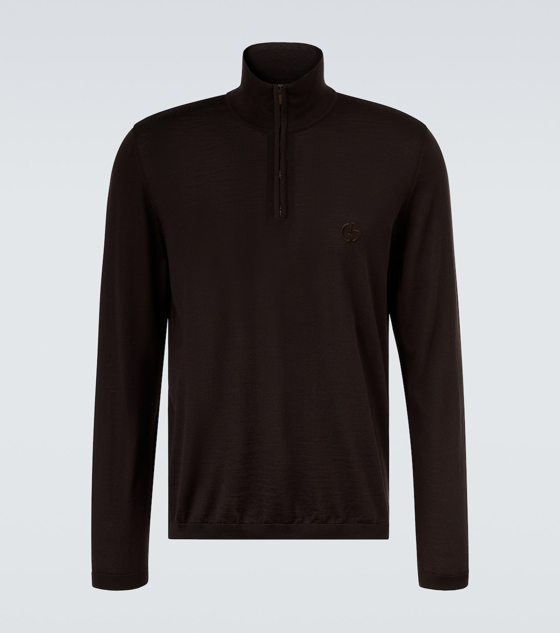 Pullover in lana vergine con mezza zip | Giorgio Armani