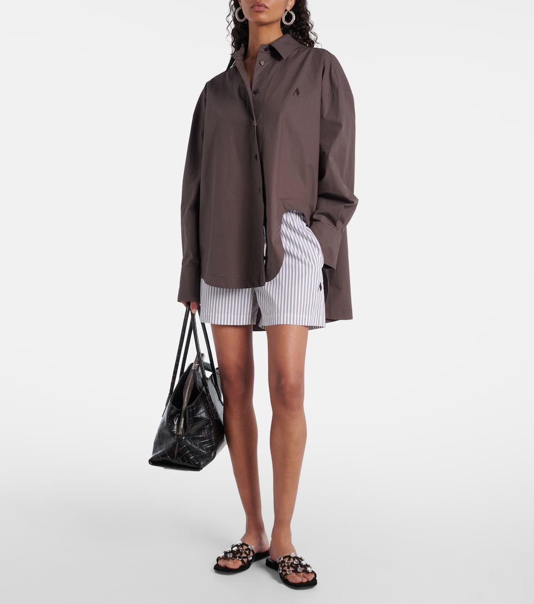 Pantoletten Grid aus Veloursleder | The Attico