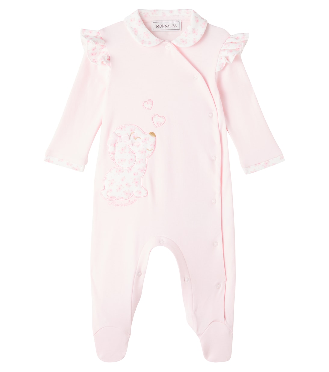 Baby Bestickter Strampler aus Baumwolle | Monnalisa
