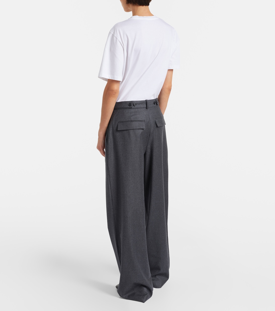 Virgin wool flannel wide-leg pants  | Róhe
