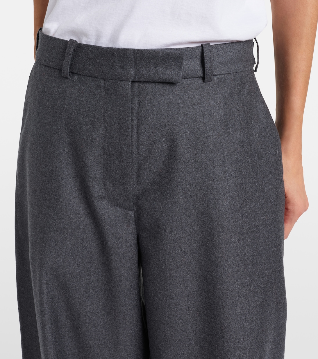 Virgin wool flannel wide-leg pants  | Róhe