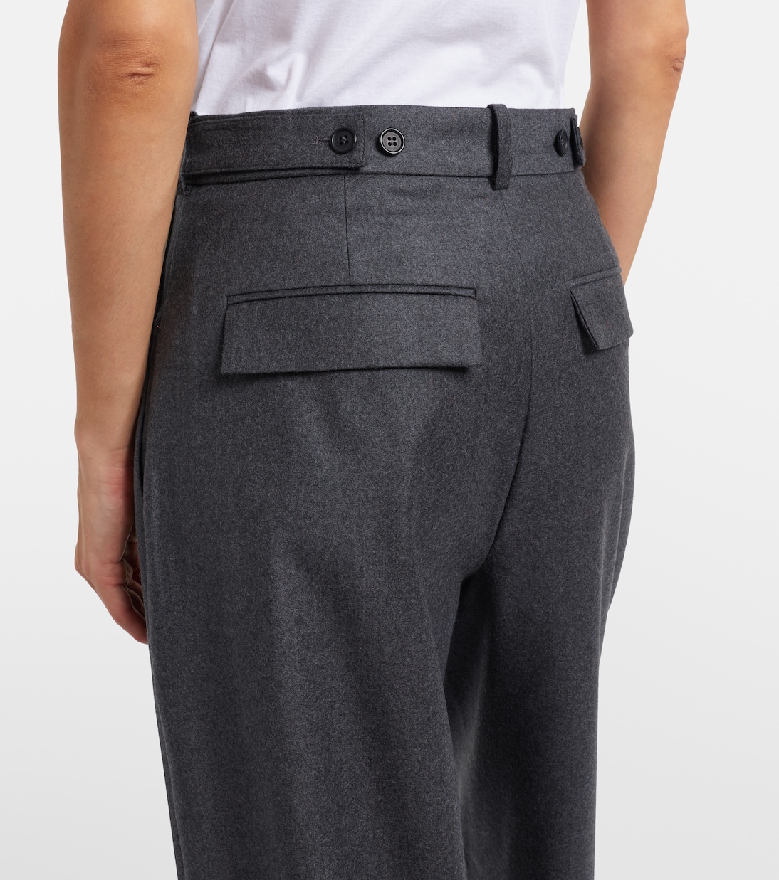 Virgin wool flannel wide-leg pants  | Róhe