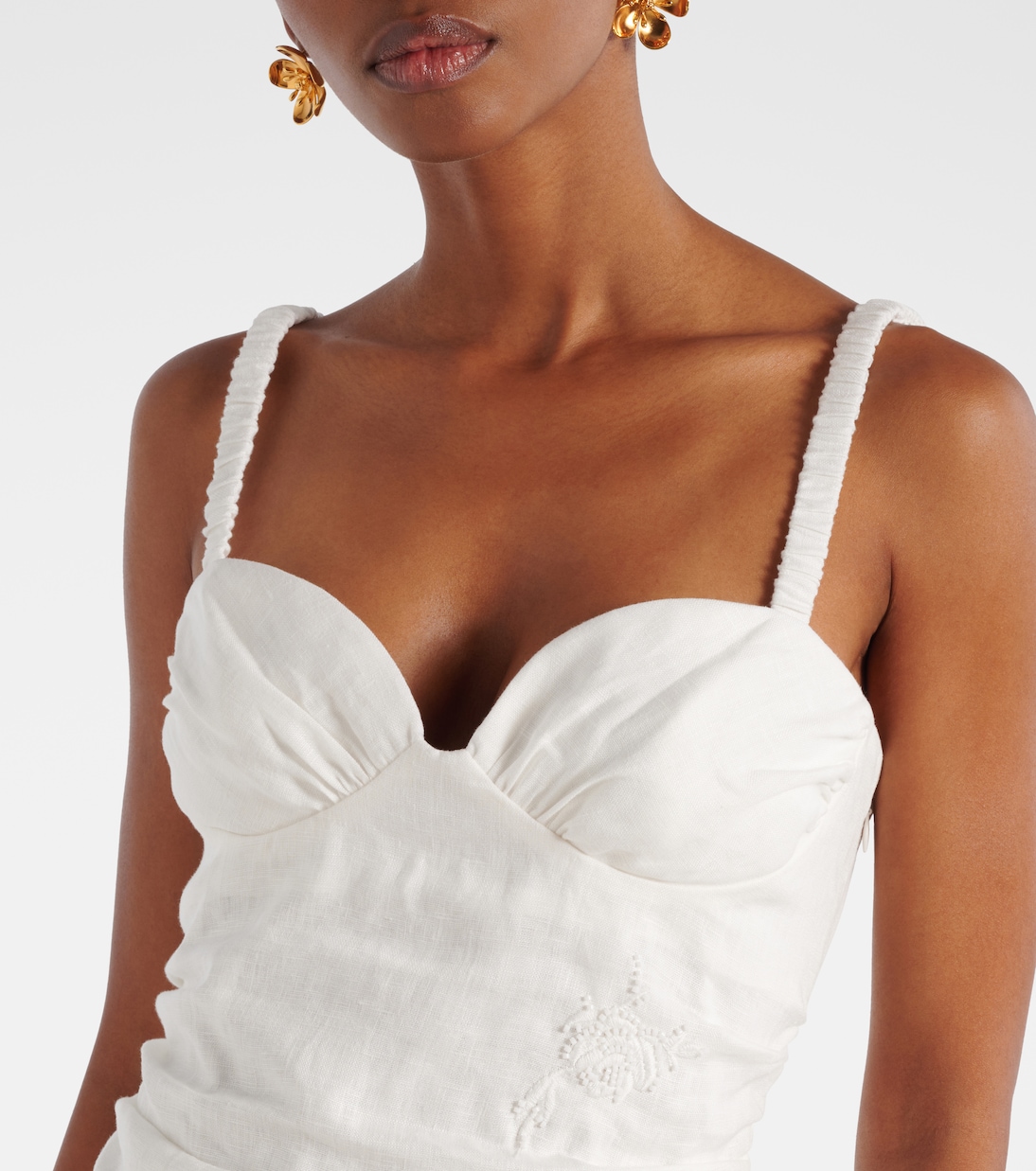 Top Alessandra brodé en lin | SIR