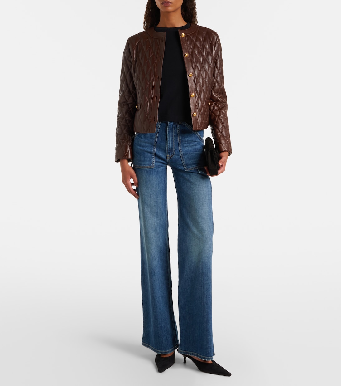 Amy cropped quilted leather jacket | Nili Lotan
