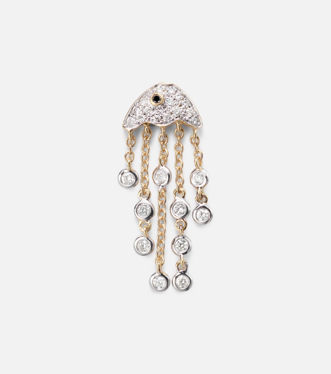 Méduse 18kt gold single earring with diamonds | Yvonne Léon