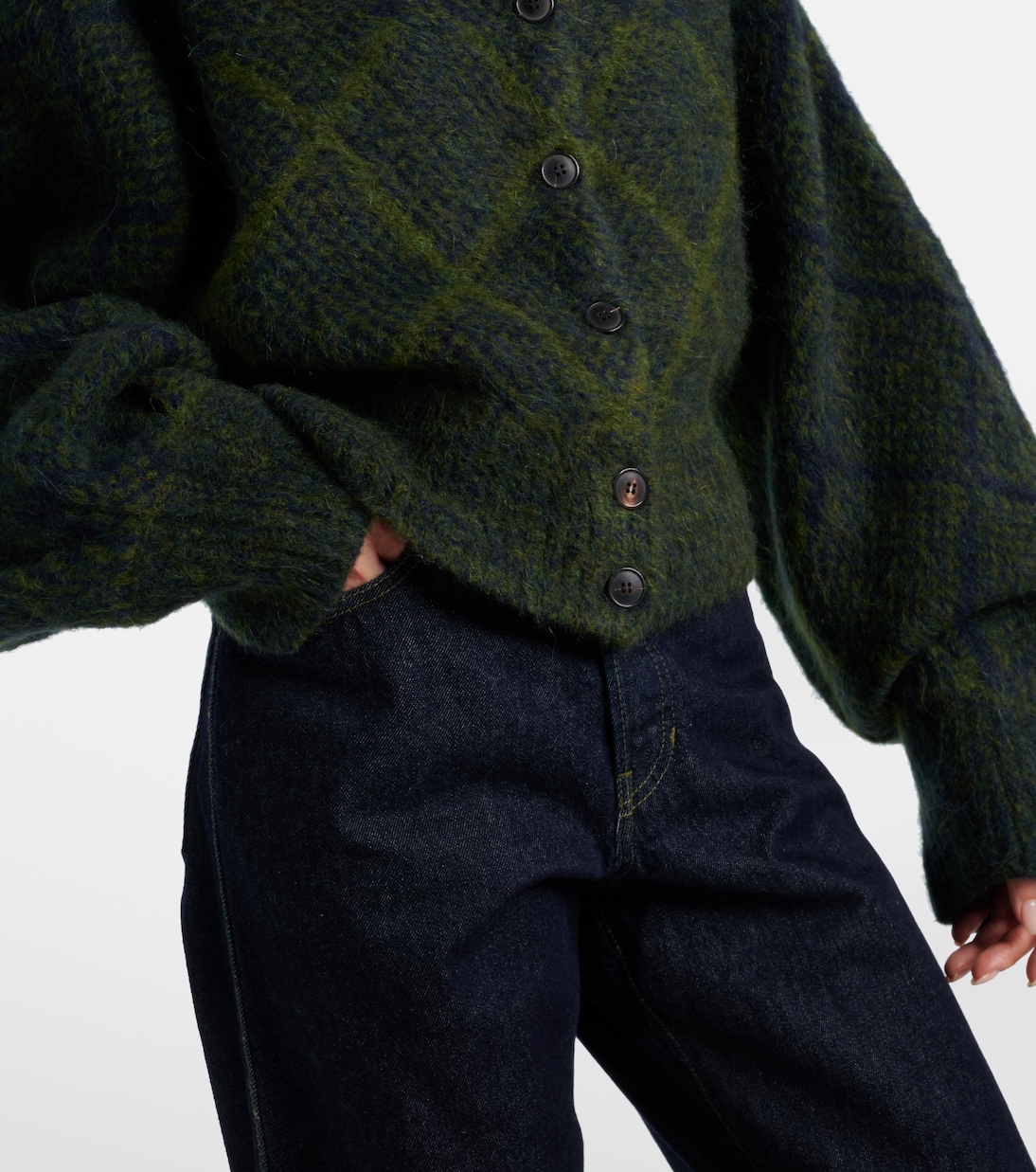 Argyle alpaca and wool-blend cardigan | Dries Van Noten