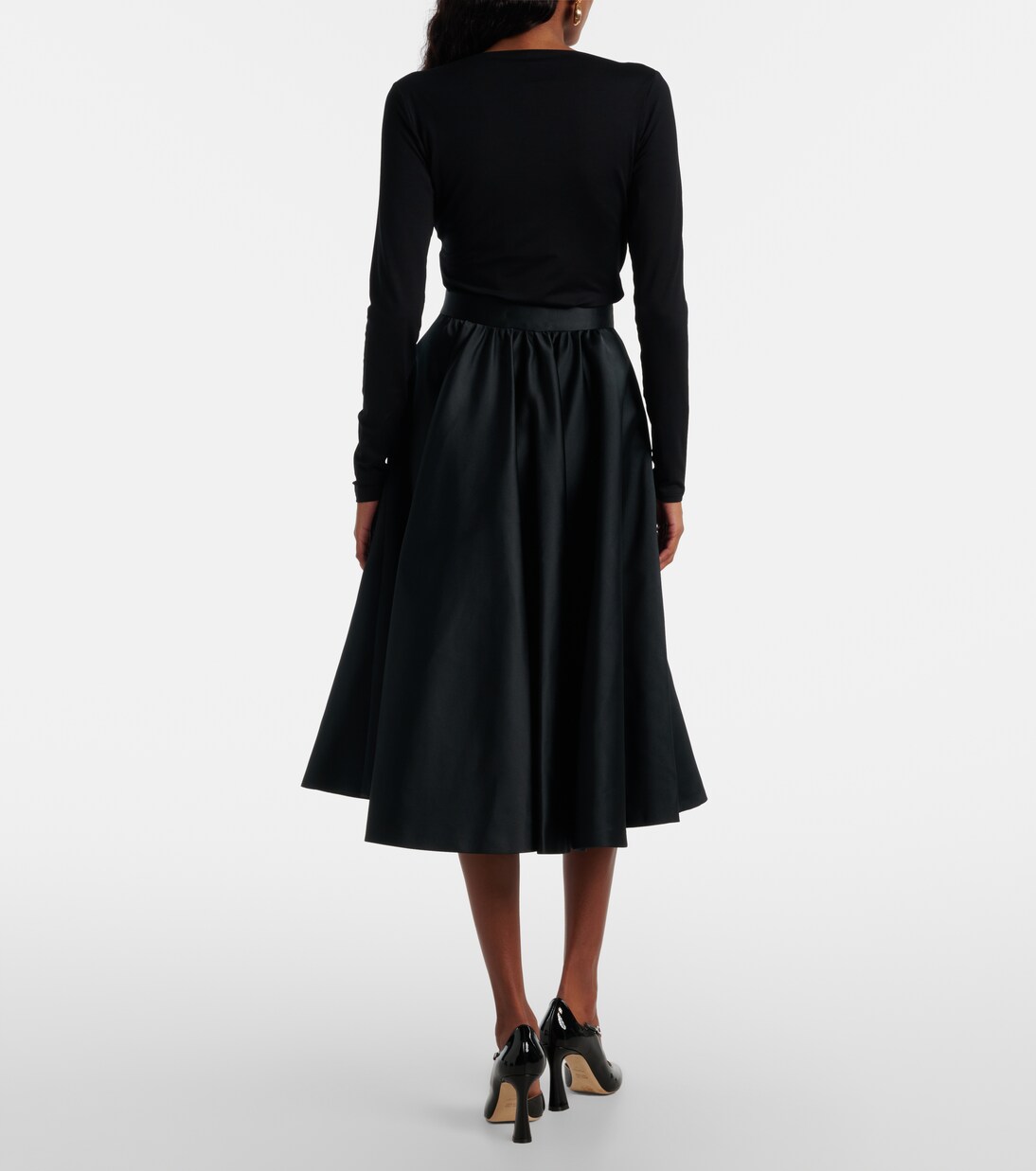 Farneto flared satin midi skirt | Max Mara