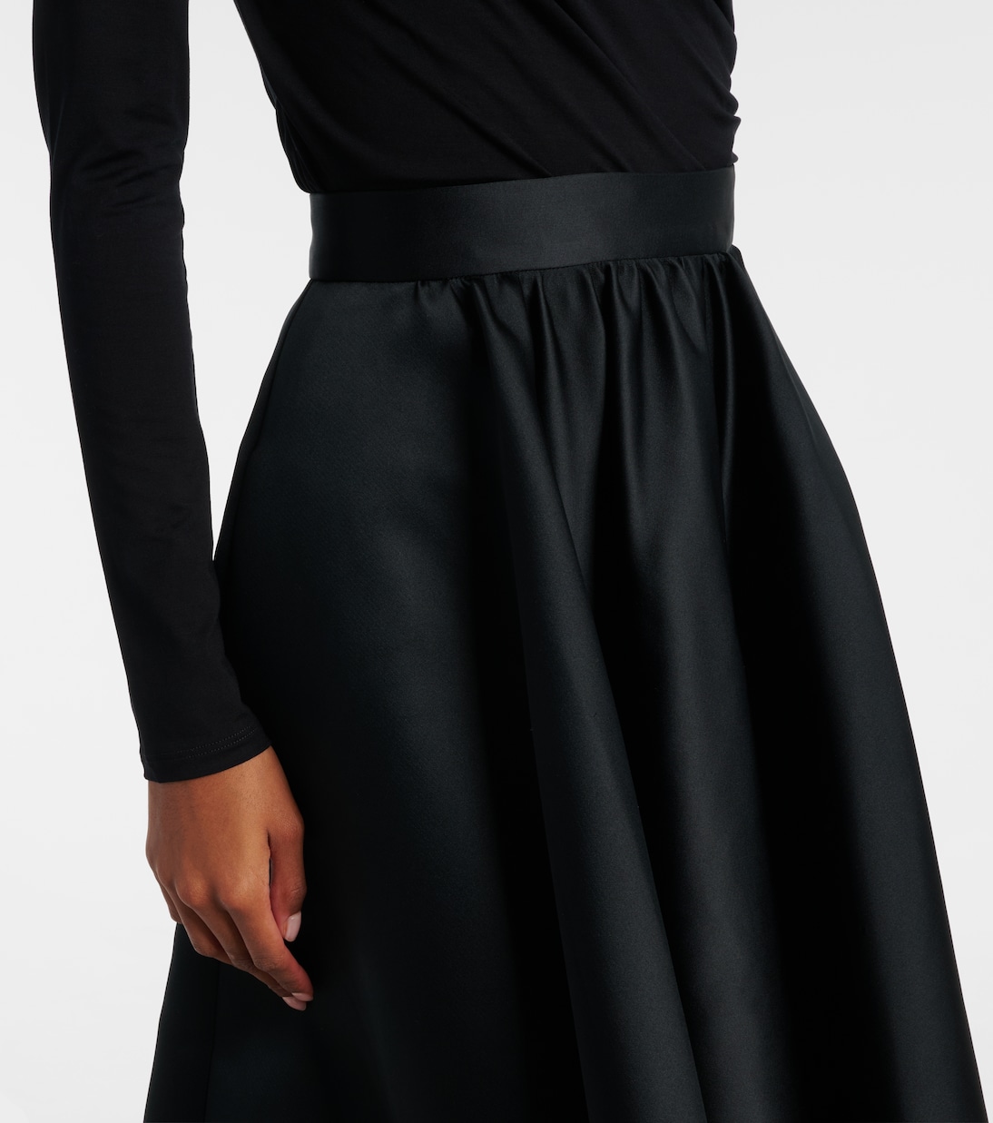 Farneto flared satin midi skirt | Max Mara