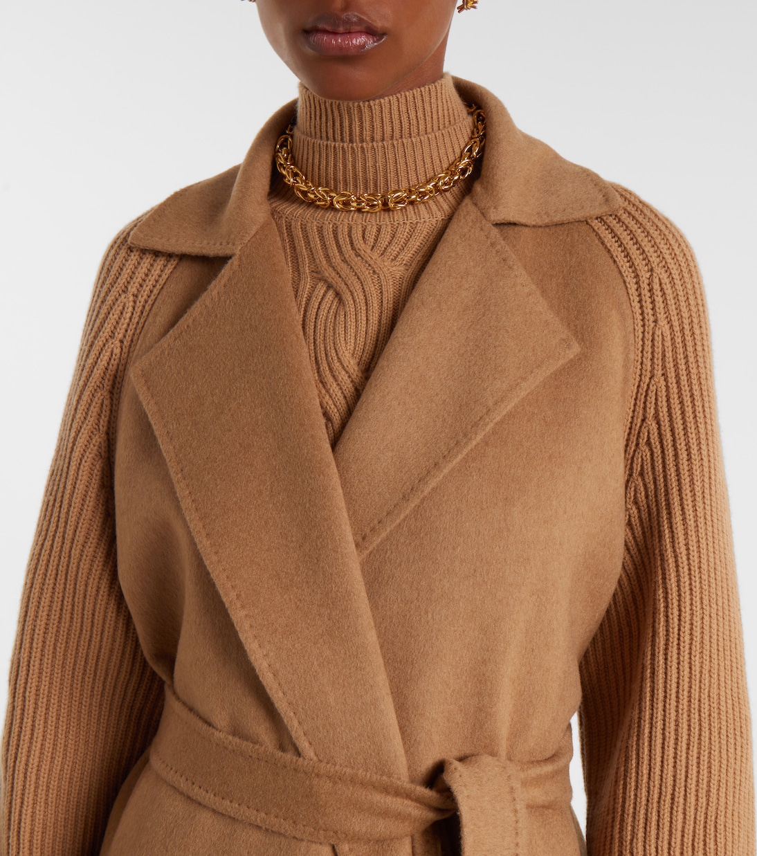 Berard camel hair, wool, and cashmere wrap coat | Max Mara