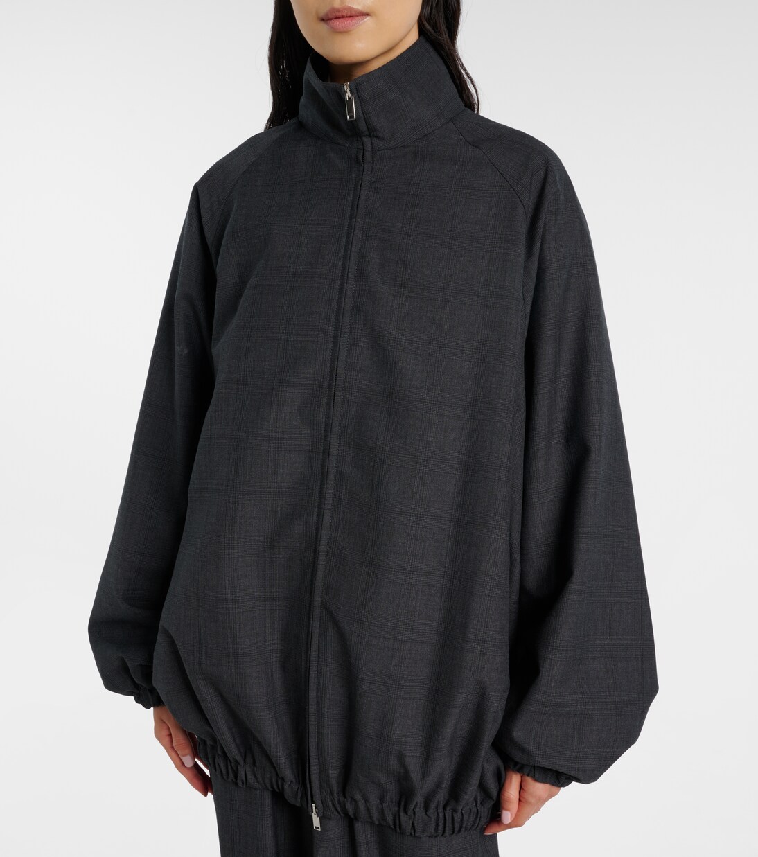 Baxter plaid oversized blouson jacket | The Frankie Shop