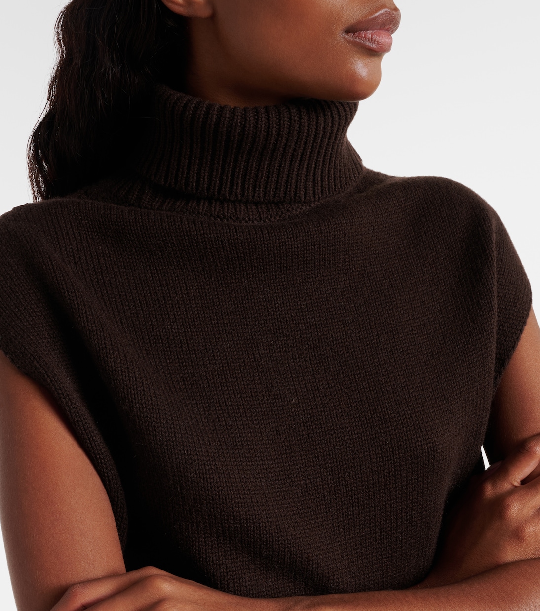 Turtleneck wool and cashmere sweater vest | Jardin des Orangers