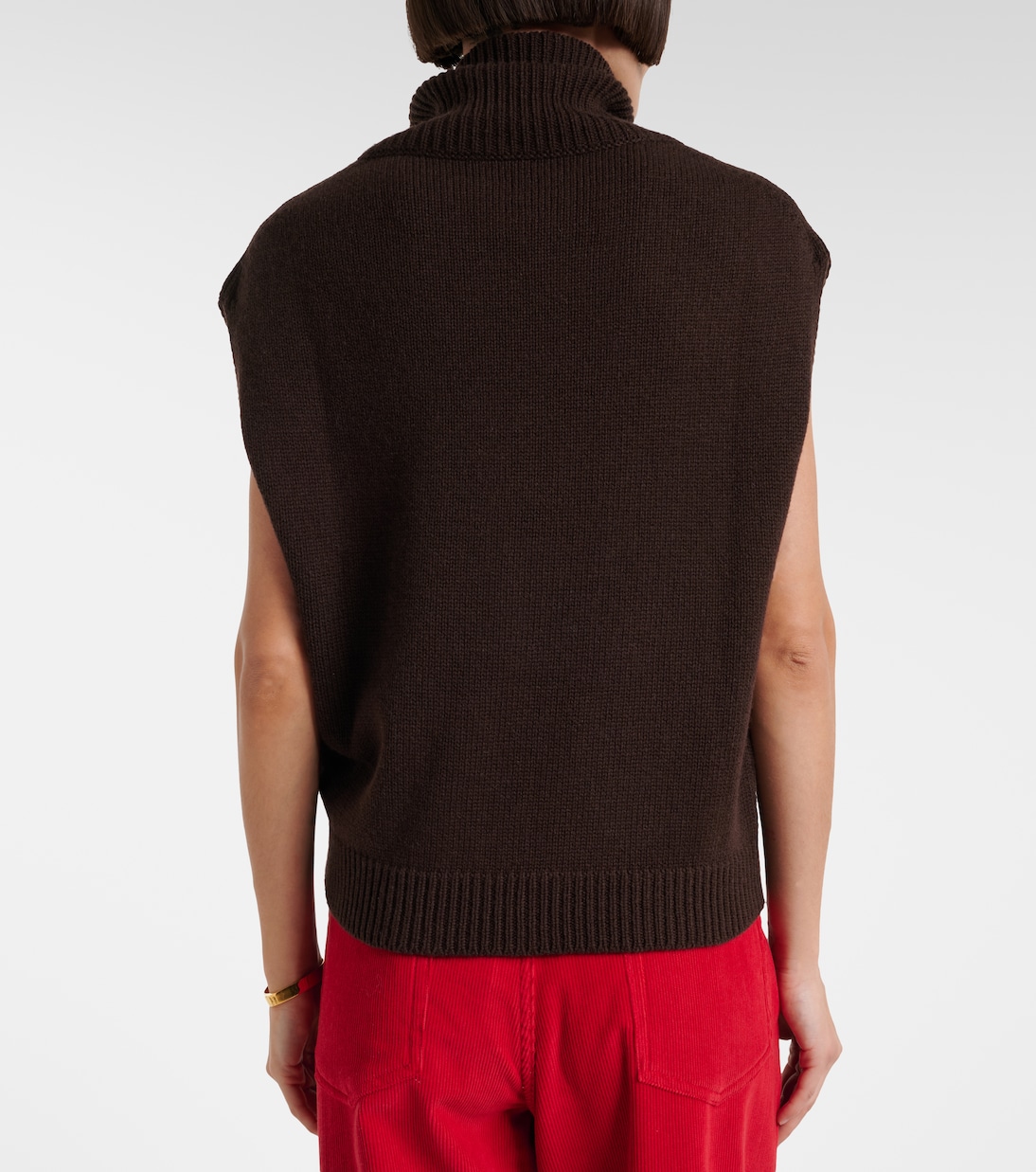 Turtleneck wool and cashmere sweater vest | Jardin des Orangers