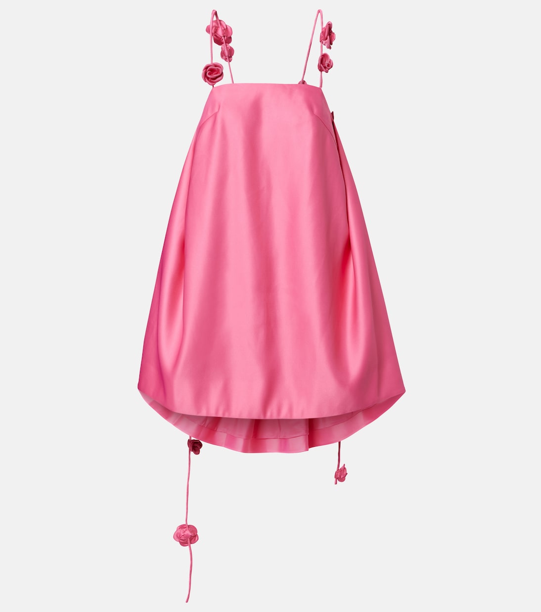 Fiona floral-appliqué satin minidress | Leo Lin