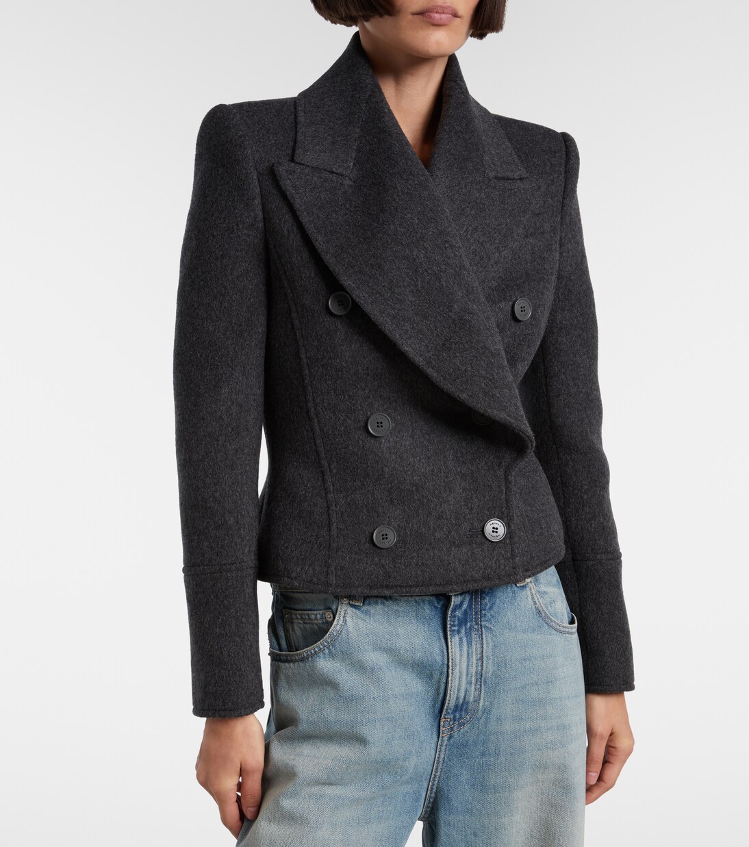 Double-breasted wool jacket  | McQueen
