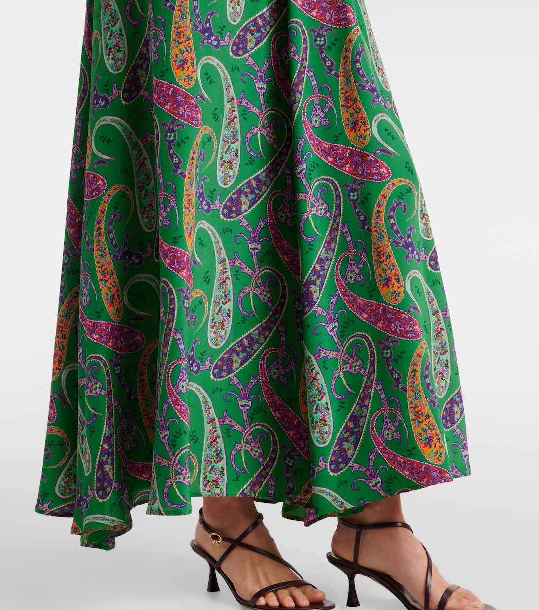 Vestido largo de seda con paisley | Etro