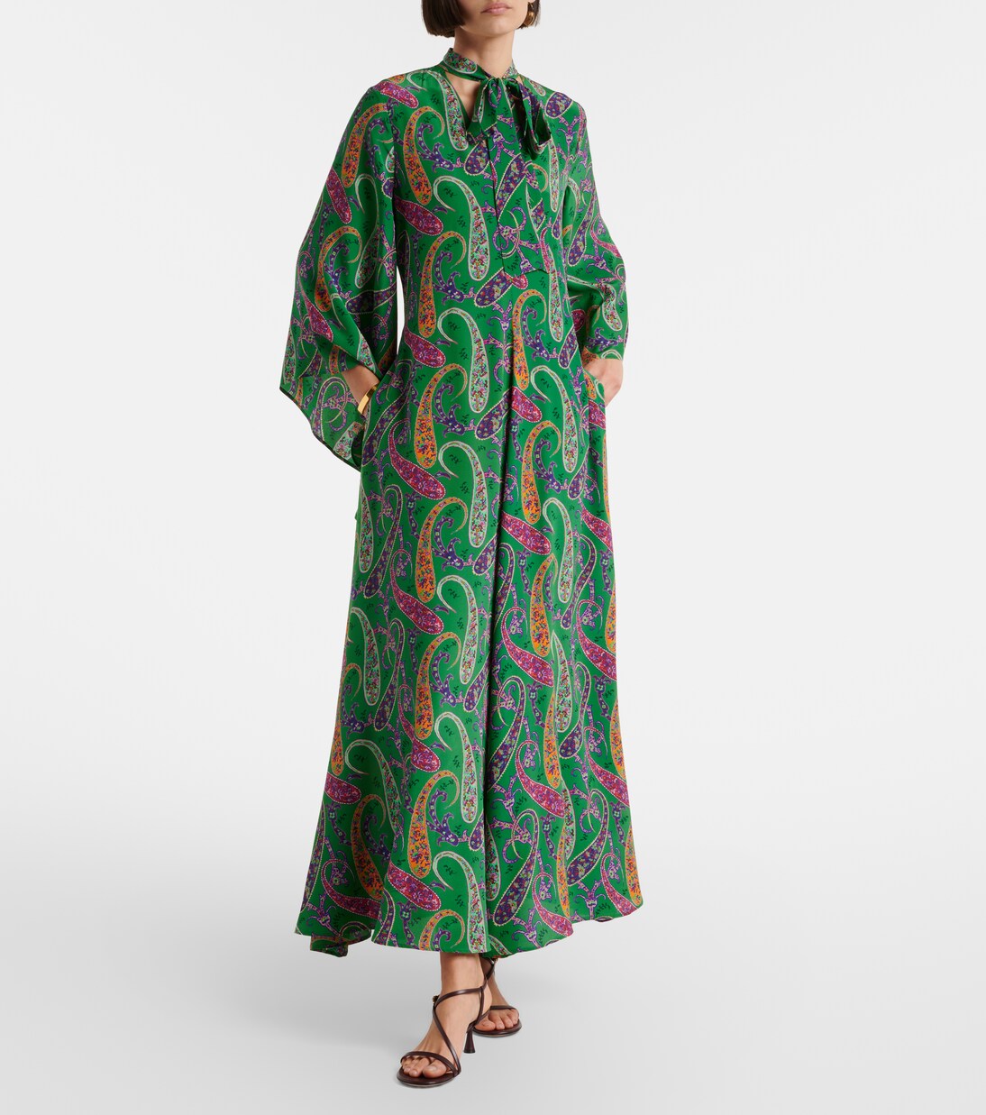 Vestido largo de seda con paisley | Etro
