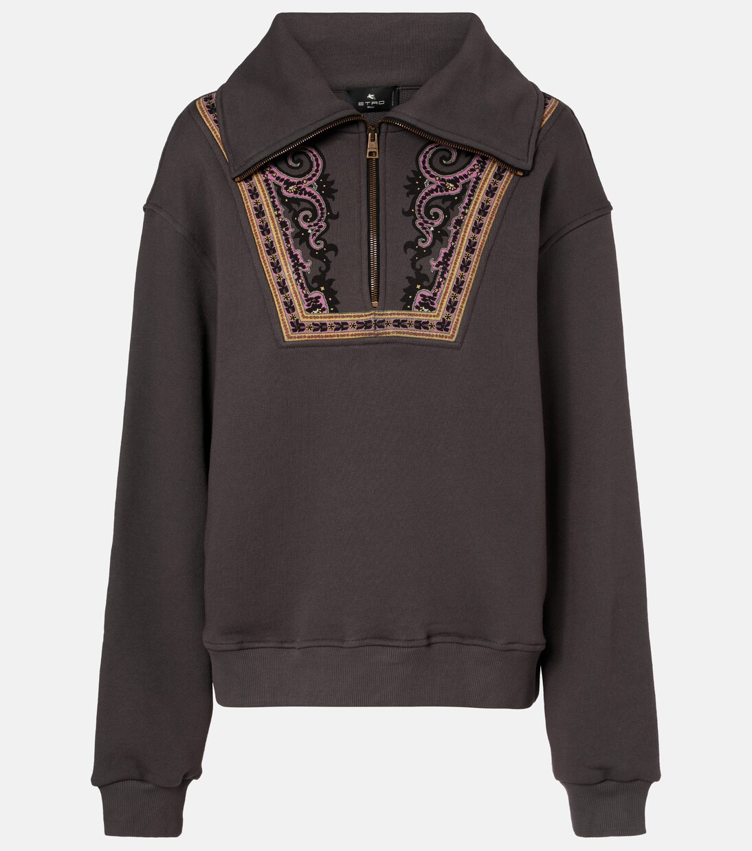 Printed cotton half-zip sweatshirt | Etro