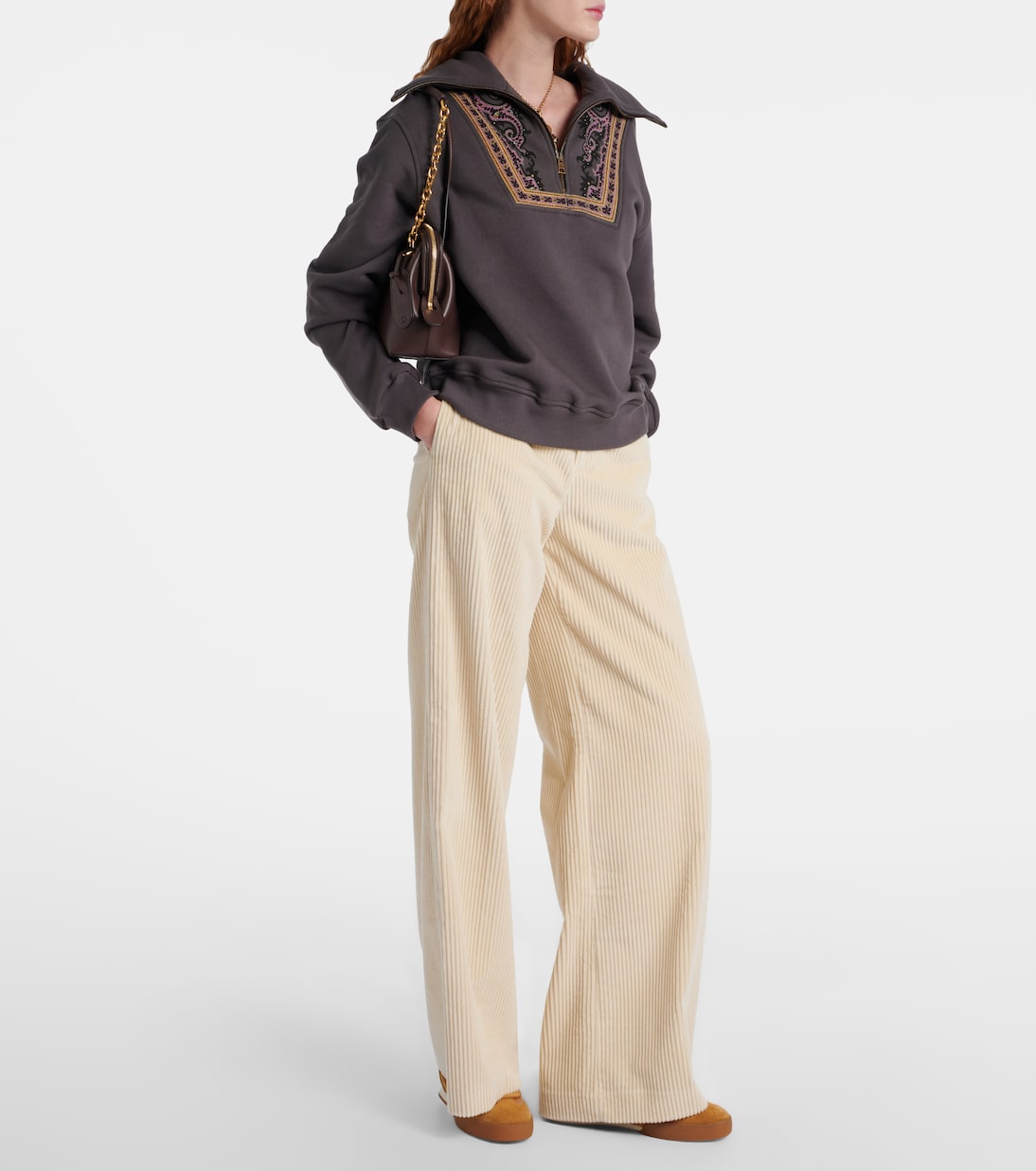 Printed cotton half-zip sweatshirt | Etro