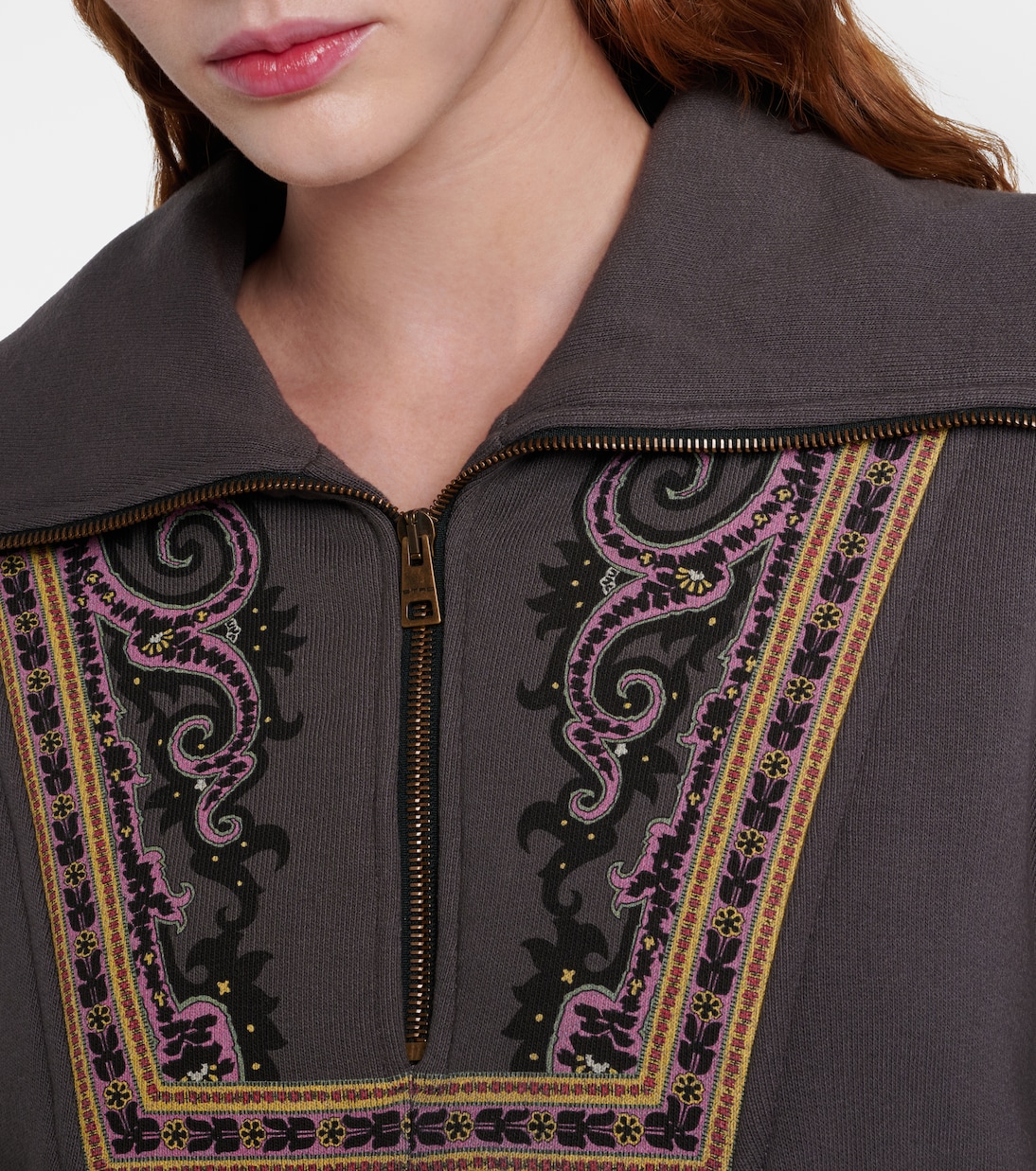 Printed cotton half-zip sweatshirt | Etro