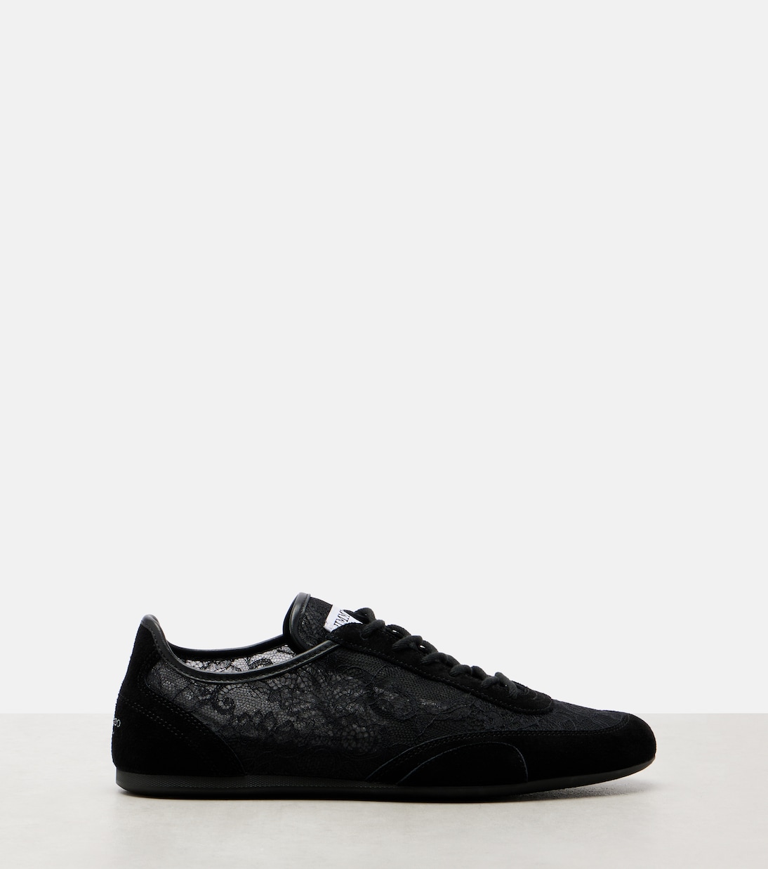 Sunny suede-trimmed lace sneakers | Jimmy Choo
