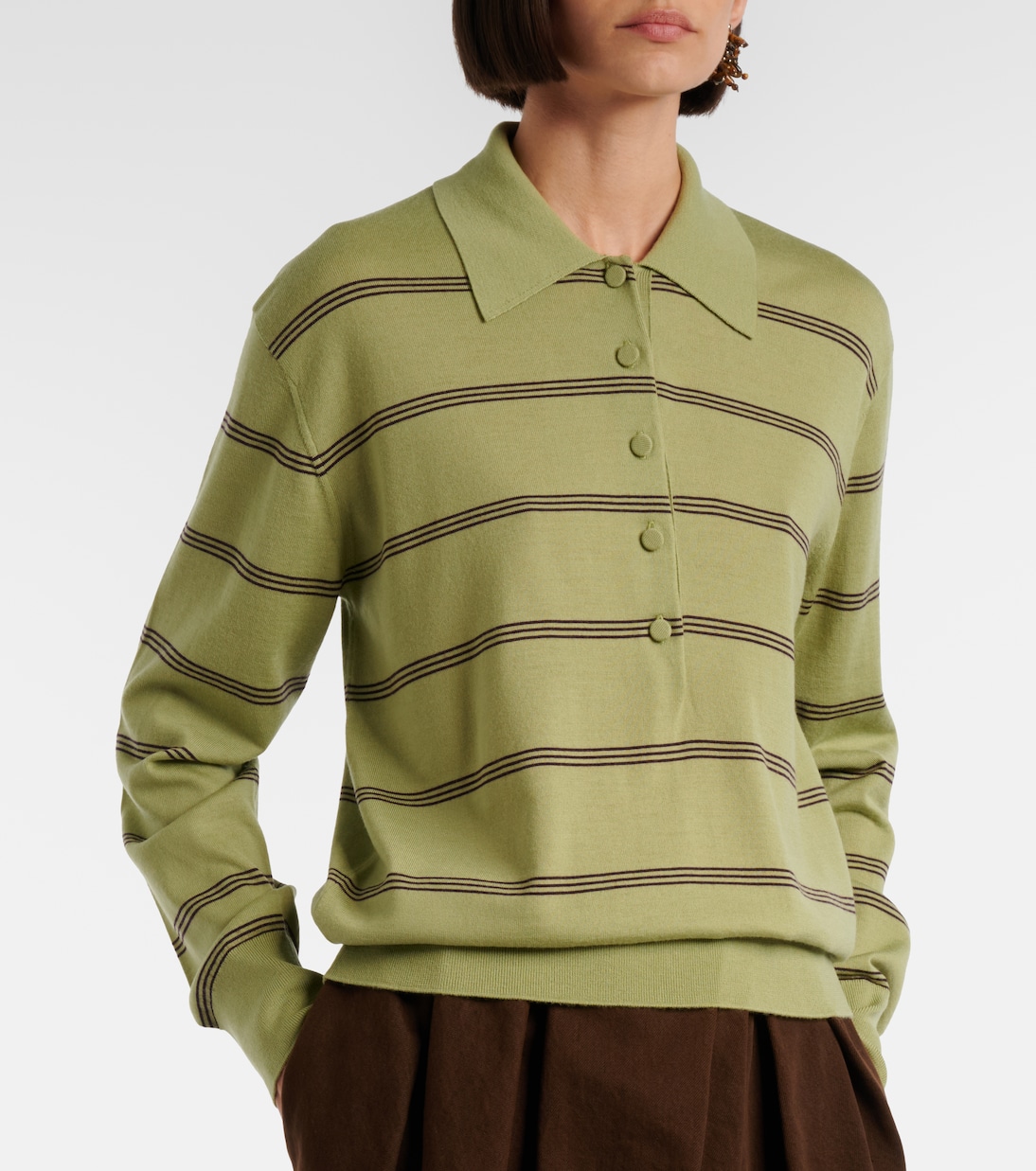 Striped wool polo sweater | Dries Van Noten