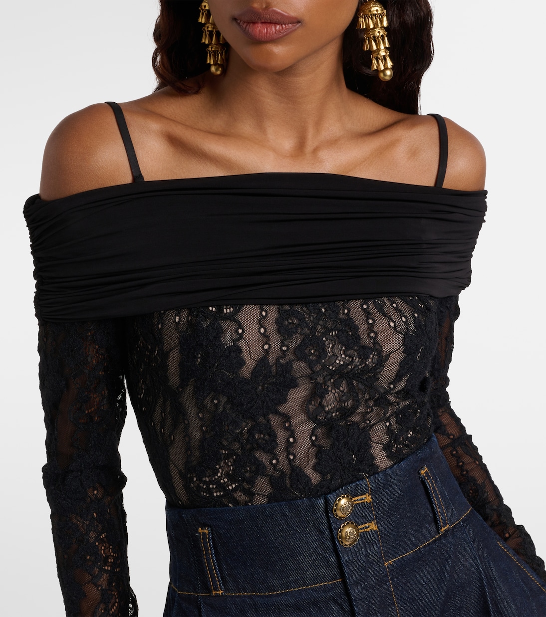Rebellion off-shoulder lace bodysuit | Zimmermann