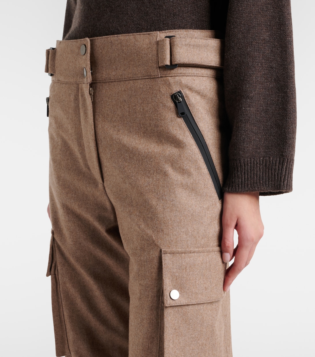Virgin wool flannel cargo pants | Brunello Cucinelli