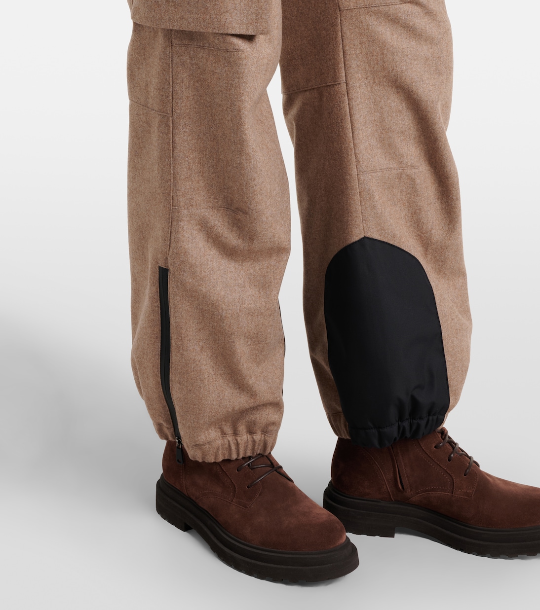 Virgin wool flannel cargo pants | Brunello Cucinelli