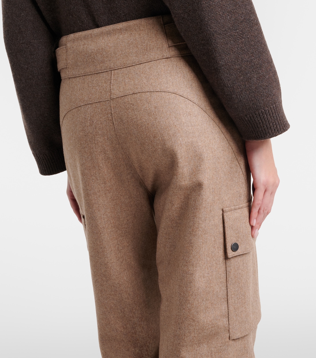 Virgin wool flannel cargo pants | Brunello Cucinelli
