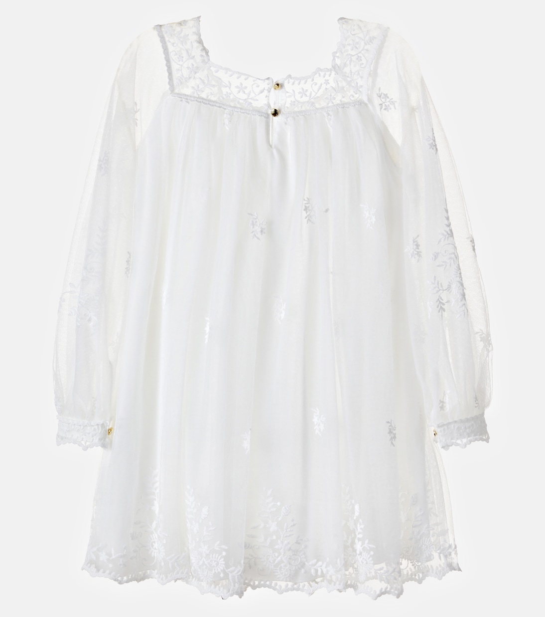 Embroidered tulle dress | Chloé Kids
