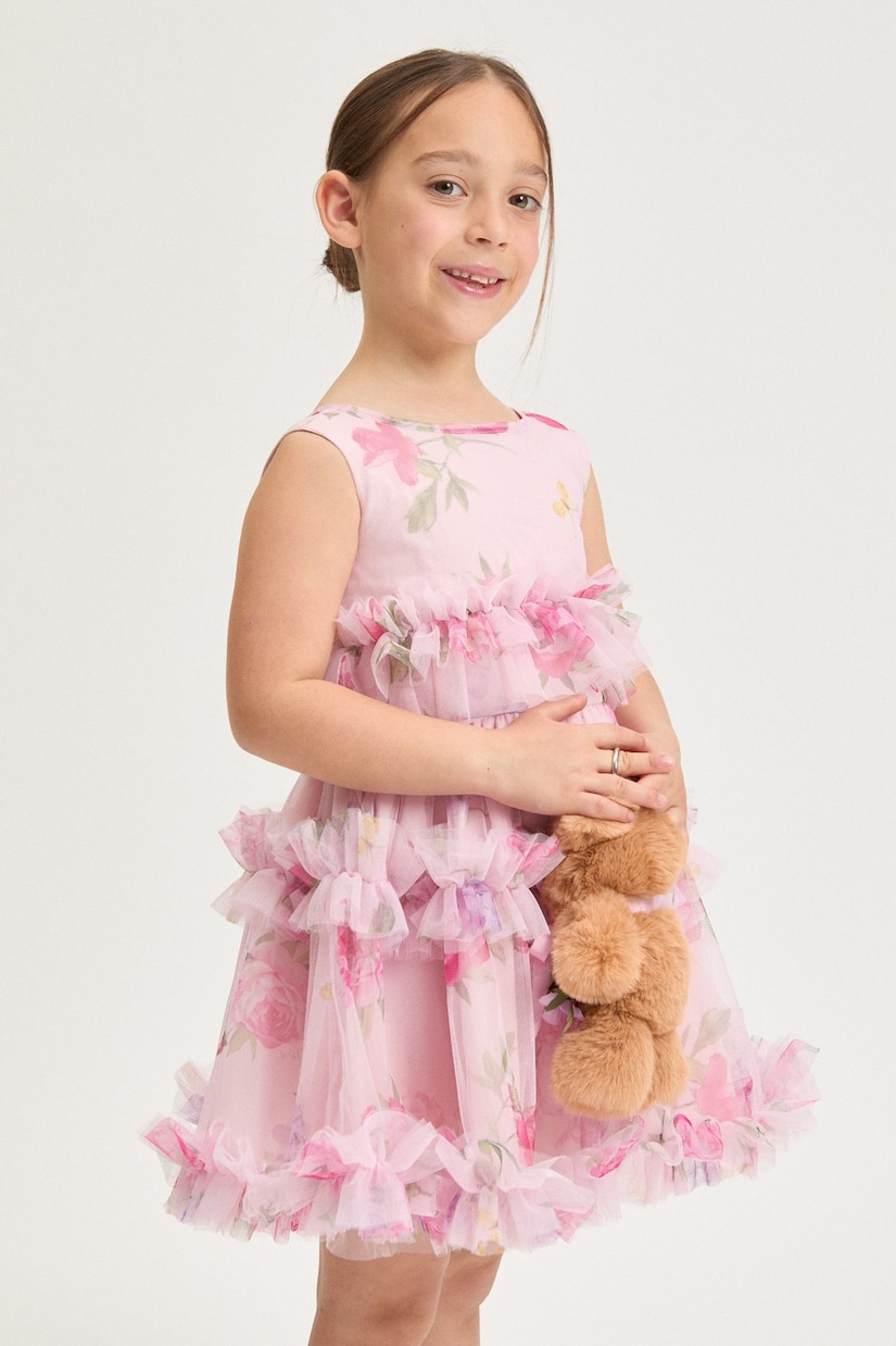 Robe en tulle à fleurs | Monnalisa