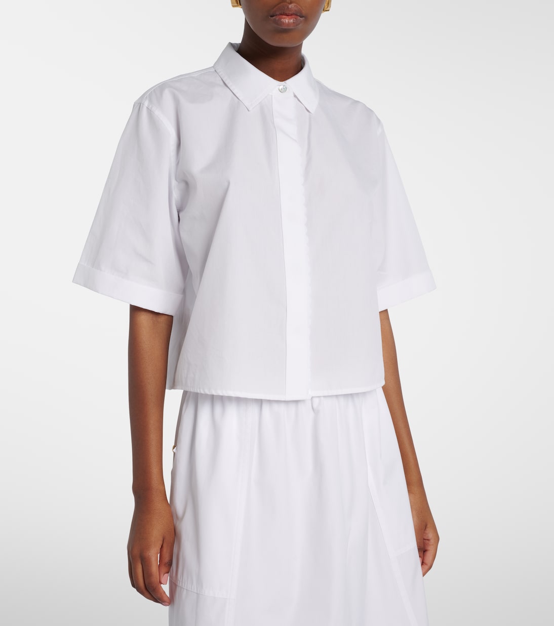 Scalloped cotton poplin shirt | Vince