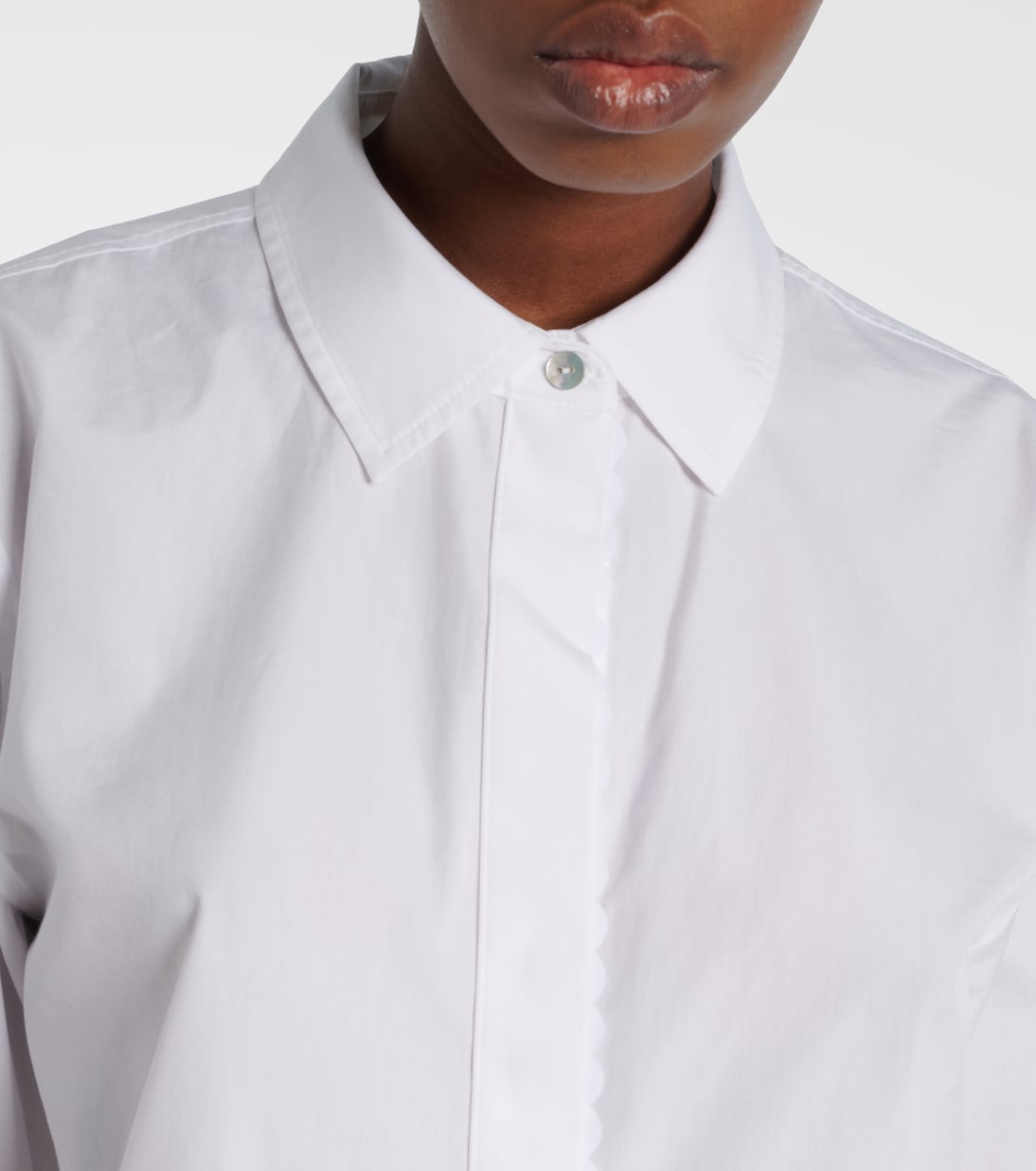 Scalloped cotton poplin shirt | Vince