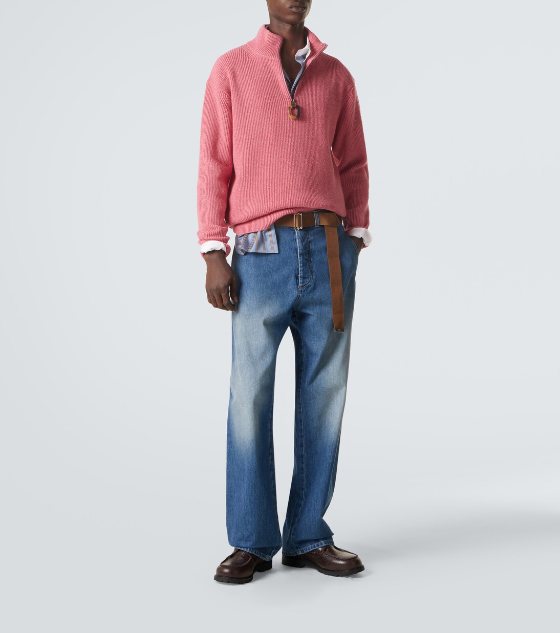 Belted straight jeans | Plan C