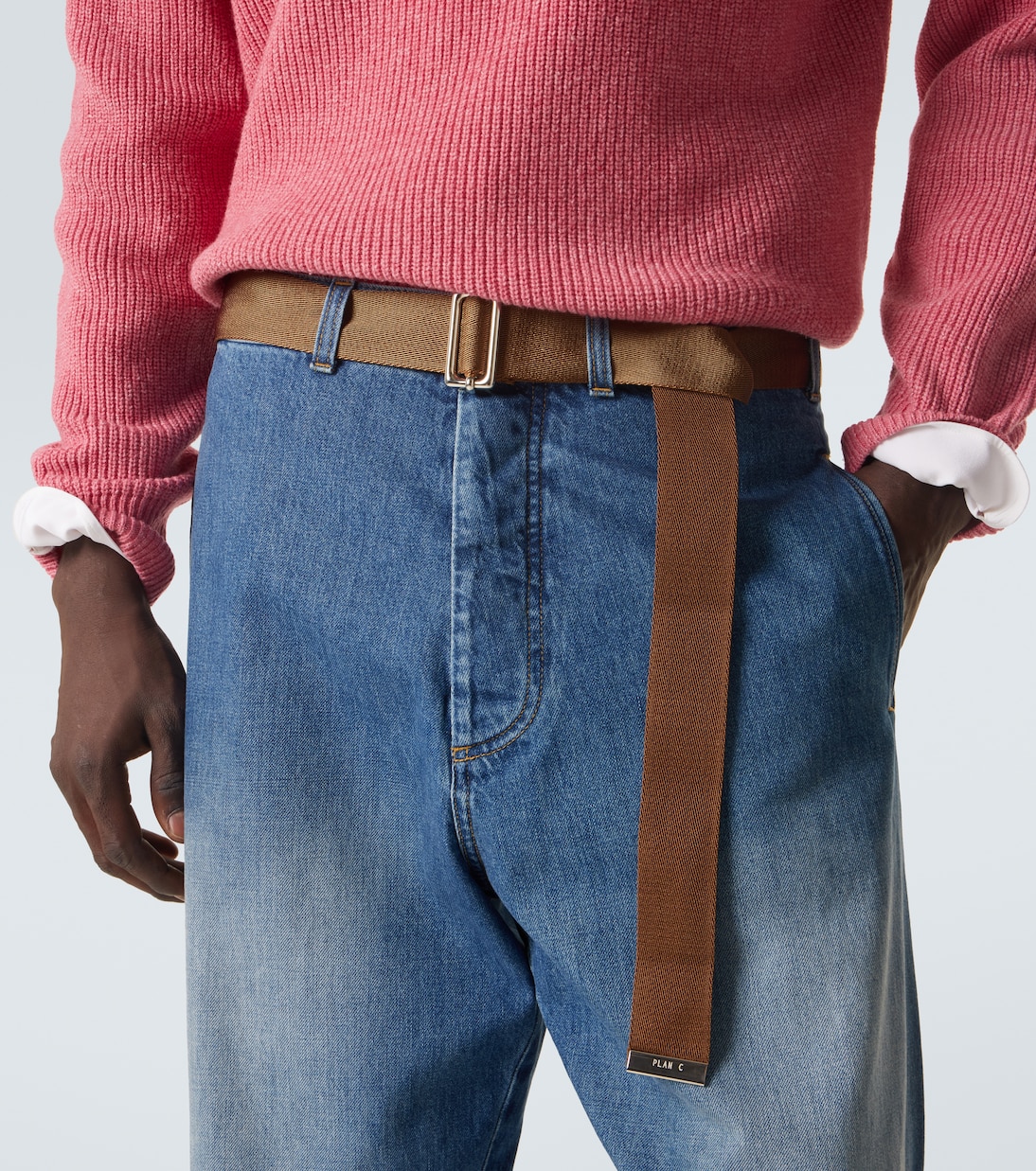 Belted straight jeans | Plan C