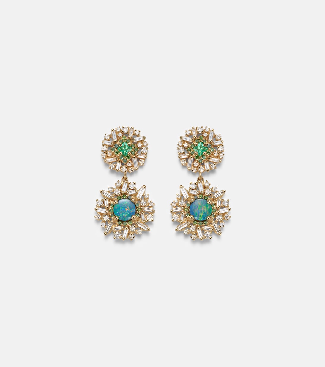 18kt gold (750/1000) drop earrings with gemstones | Suzanne Kalan