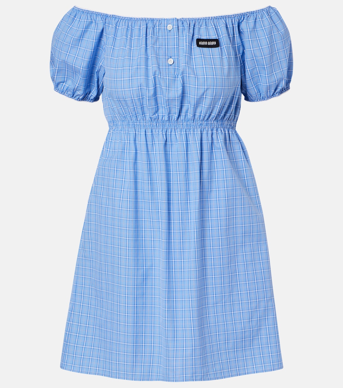 Checked cotton poplin minidress | Miu Miu