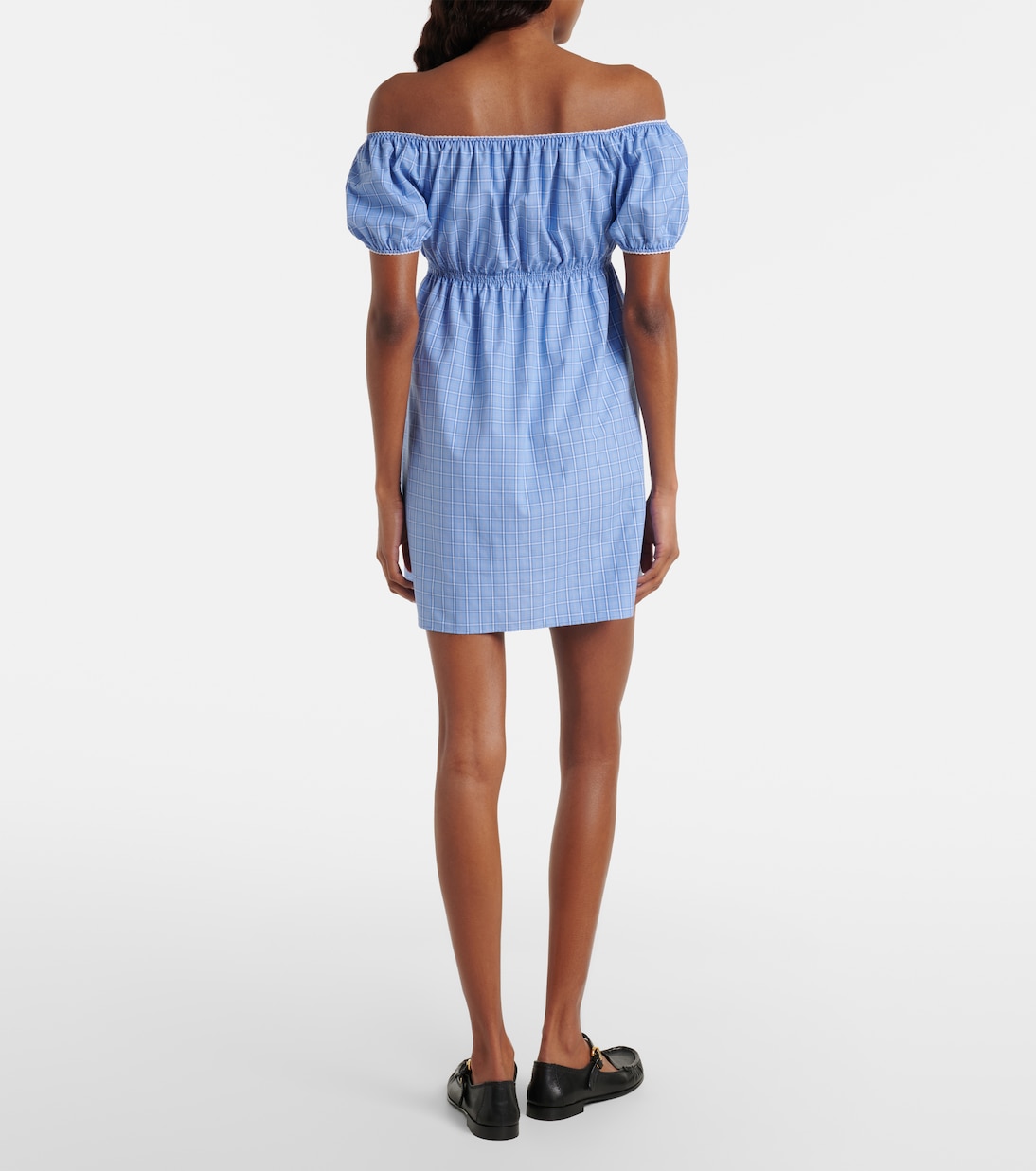Checked cotton poplin minidress | Miu Miu