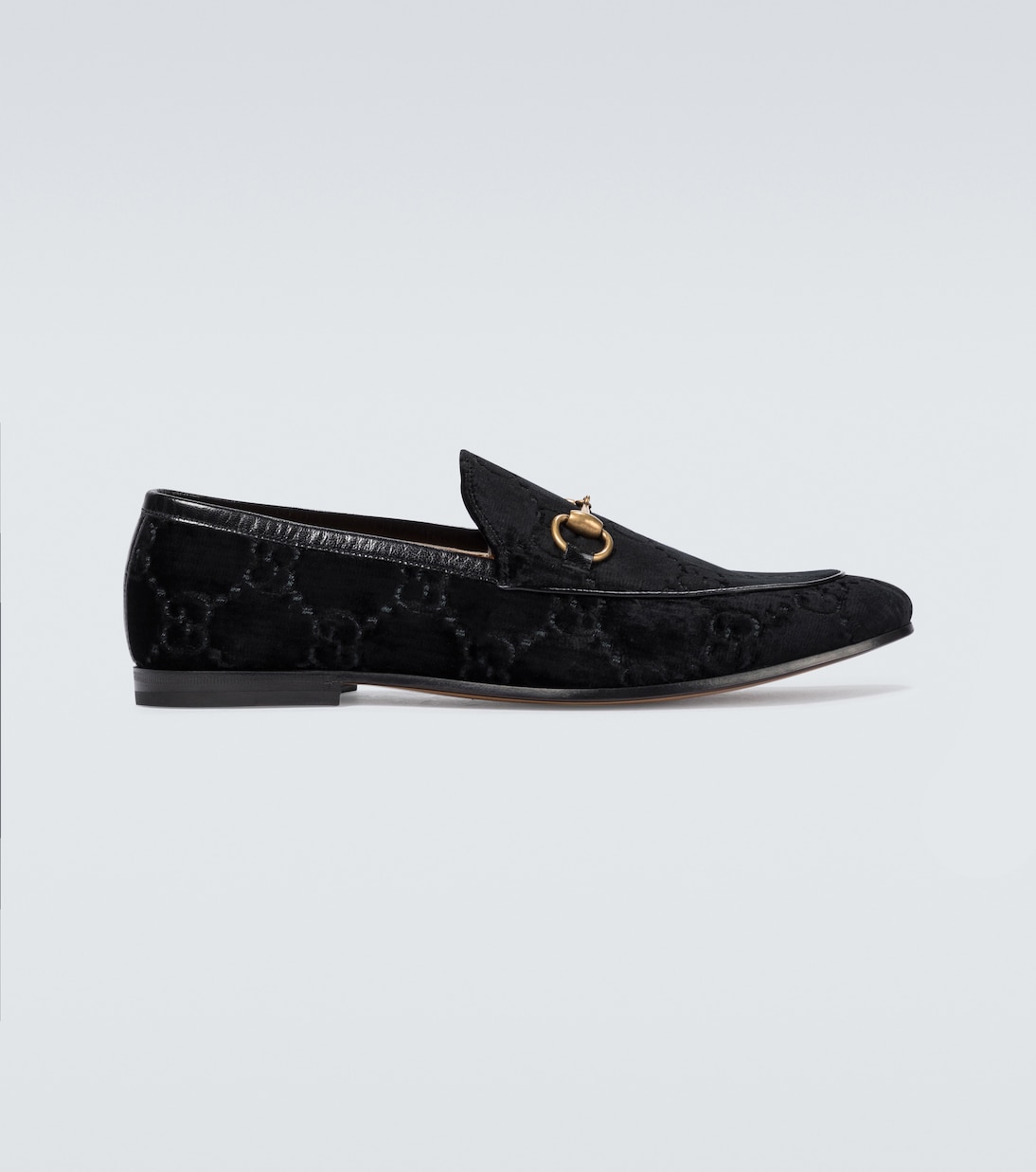 Jordaan GG velvet loafers in black Gucci Mytheresa