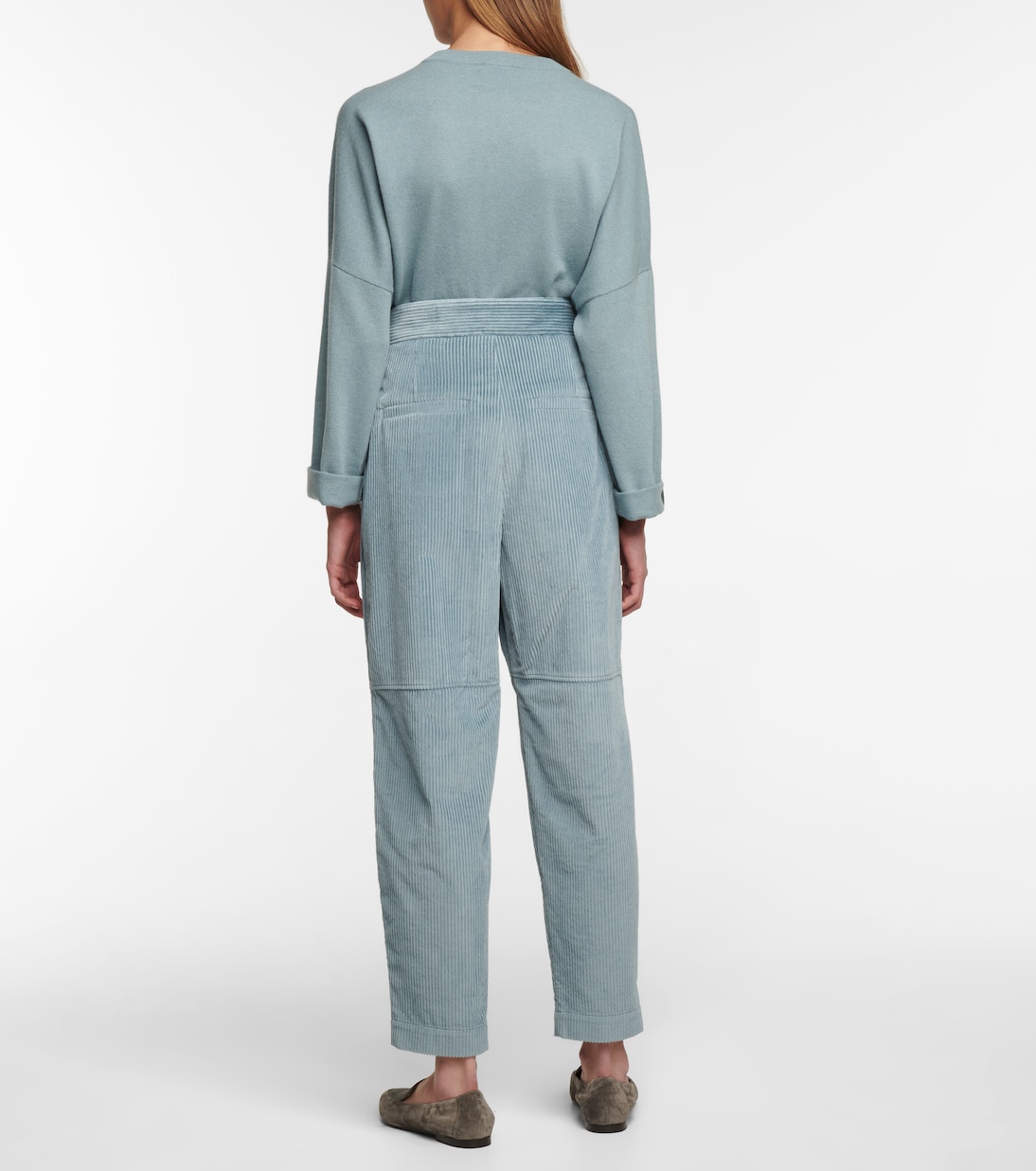High-rise corduroy pants | Brunello Cucinelli