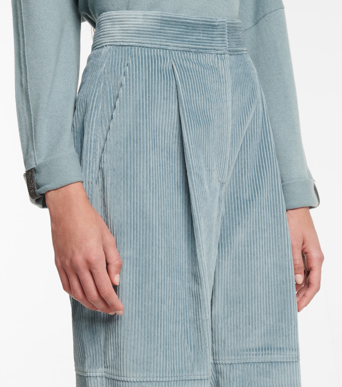 High-rise corduroy pants | Brunello Cucinelli