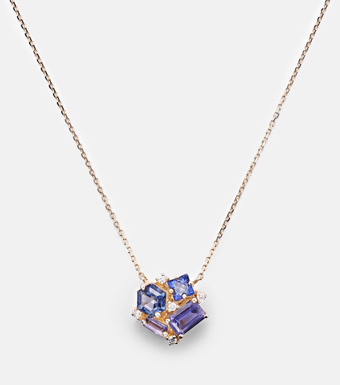 Collana Amalfi Blossom in oro giallo 14kt con diamanti, ispirata a Suzanne Kalan, perfetta per giovani alla moda.