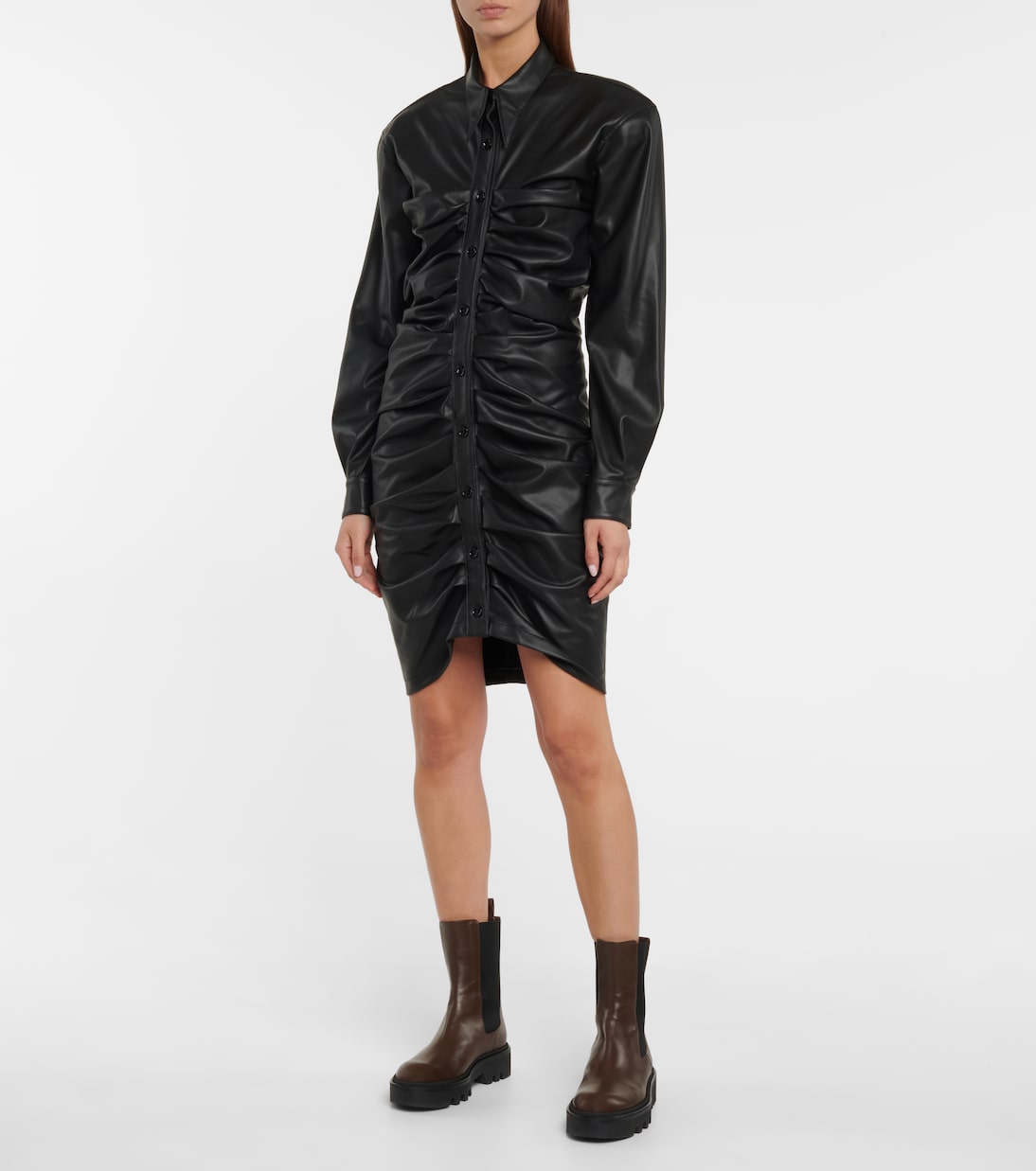 Ruched faux leather minidress | Philosophy di Lorenzo Serafini