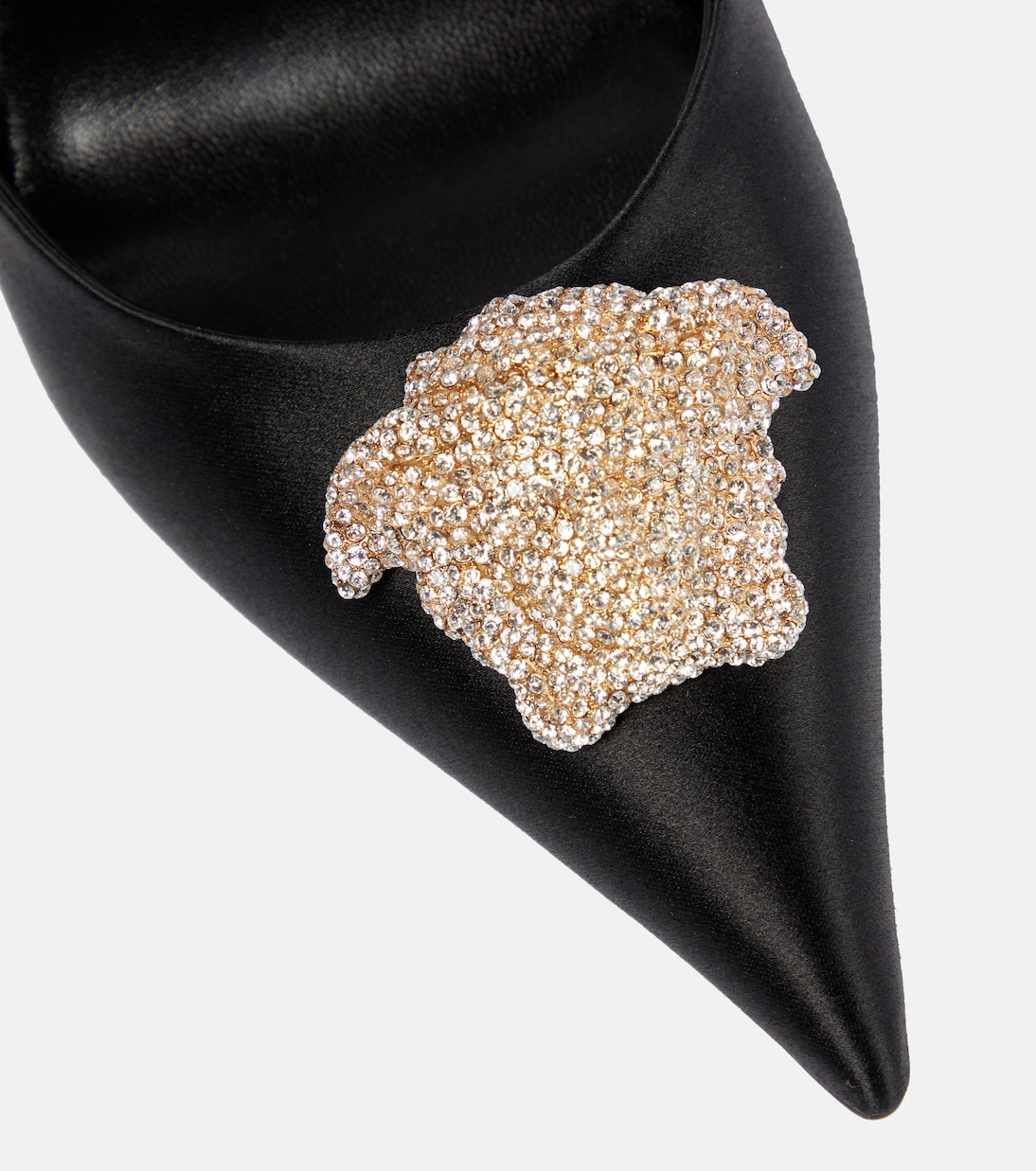 Verzierte Slingback-Pumps La Medusa aus Satin | Versace