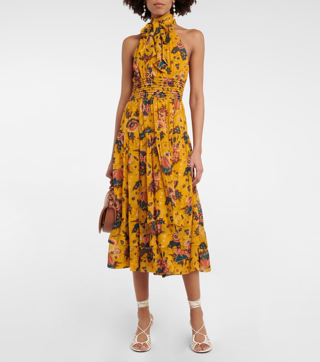 Vestido midi Maya de chifón de seda | Ulla Johnson