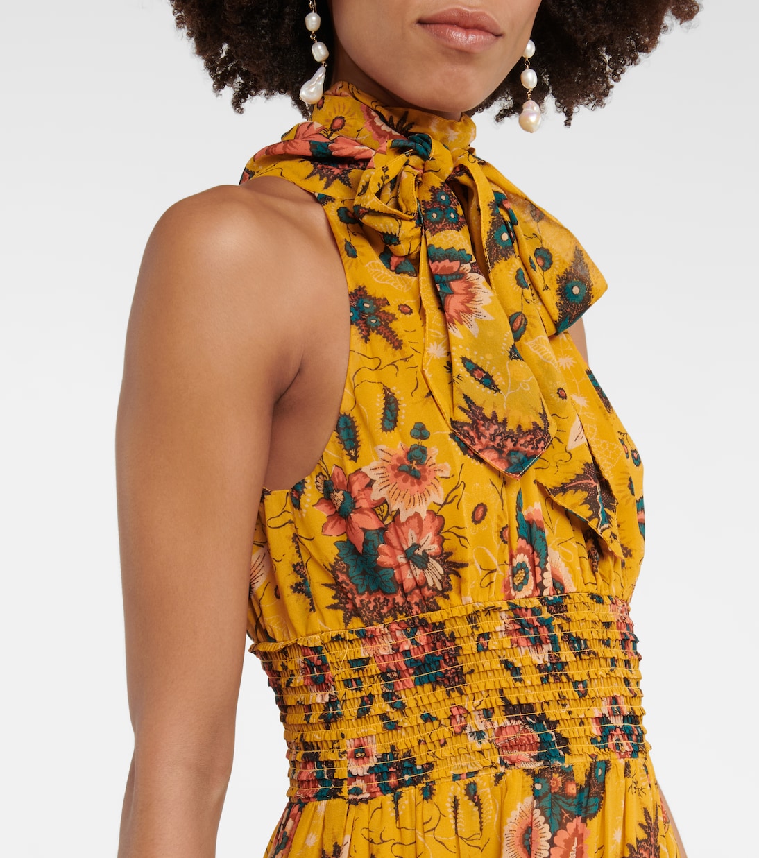Vestido midi Maya de chifón de seda | Ulla Johnson