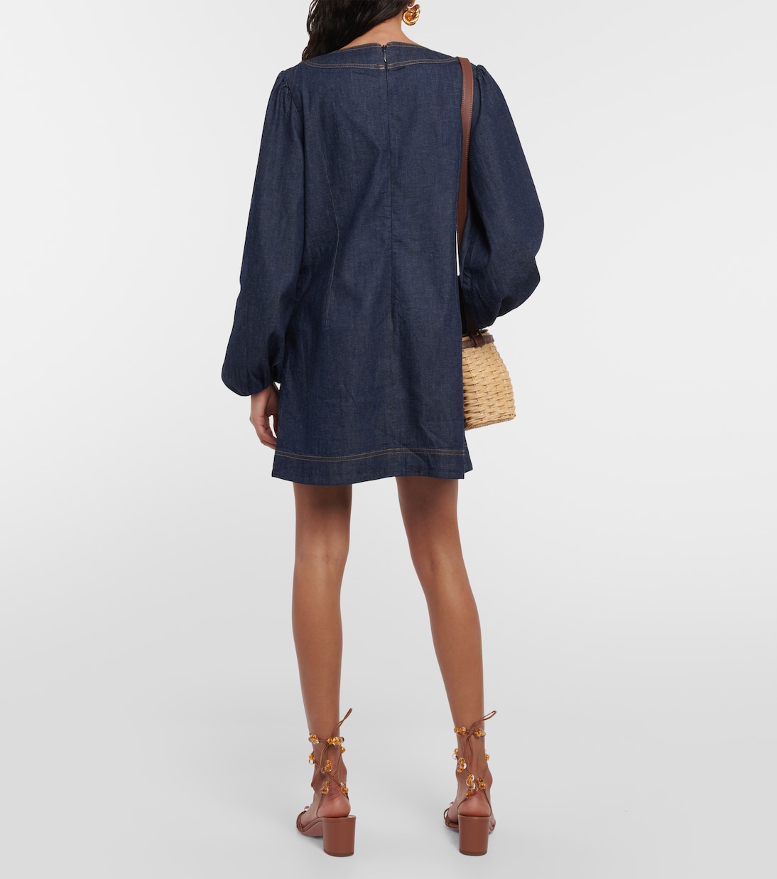 Devi lace-up denim minidress | Zimmermann